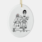 Aangepaste motorfiets en Sidecar Wedding Gift-kera Keramisch Ornament (Rechts)