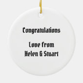 Aangepaste motorfiets en Sidecar Wedding Gift-kera Keramisch Ornament (Achterkant)