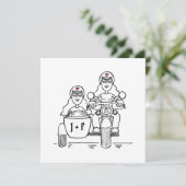 Aangepaste motorfiets en zijspan avond voor twee b kaart (Staand voorkant)