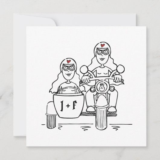 Aangepaste motorfiets en zijspan avond voor twee b kaart (Voorkant)