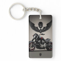 Aangepaste motorfiets met schedel en vleugel Graph