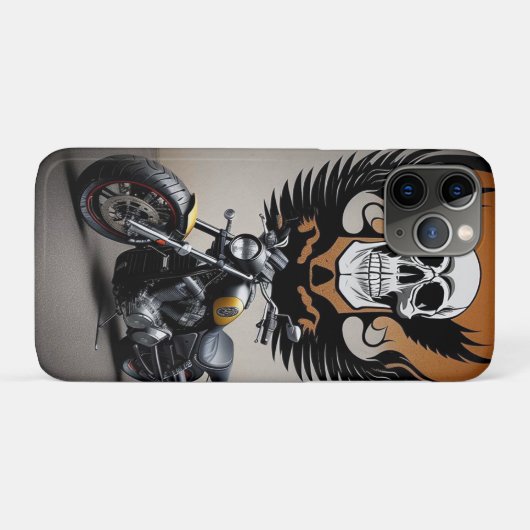 Aangepaste Motorfiets met Schedel Grafisch Case-Mate iPhone Case (Achterkant (horizontaal))