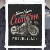 Aangepaste motorfiets Rebel Cruiser Biker Garage Fleece Deken