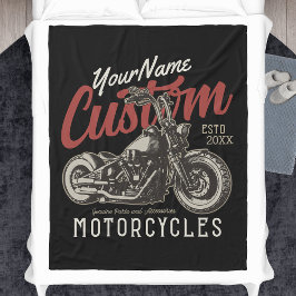 Aangepaste motorfiets Rebel Cruiser Biker Garage Fleece Deken