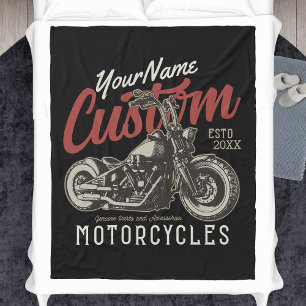 Aangepaste motorfiets Rebel Cruiser Biker Garage Fleece Deken