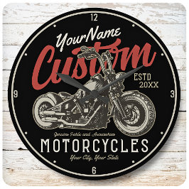 Aangepaste motorfiets Rebel Cruiser Biker Garage Grote Klok