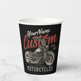 Aangepaste motorfiets Rebel Cruiser Biker Garage Papieren Bekers