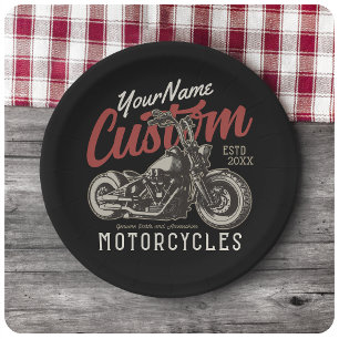 Aangepaste motorfiets Rebel Cruiser Biker Garage Papieren Bordje