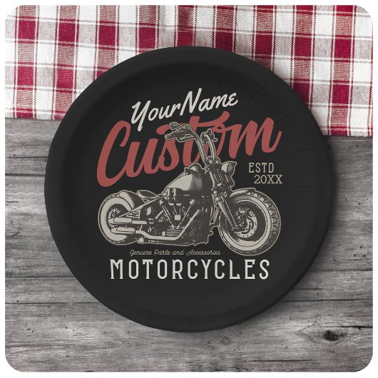 Aangepaste motorfiets Rebel Cruiser Biker Garage Papieren Bordje