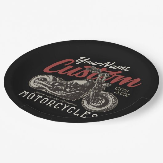 Aangepaste motorfiets Rebel Cruiser Biker Garage Papieren Bordje (Gekanteld)