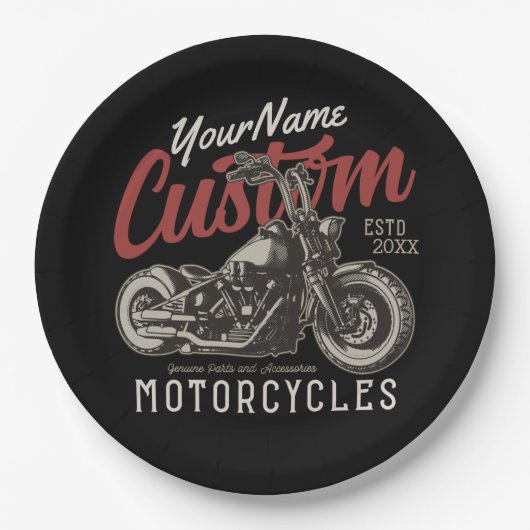 Aangepaste motorfiets Rebel Cruiser Biker Garage Papieren Bordje (Voorkant)
