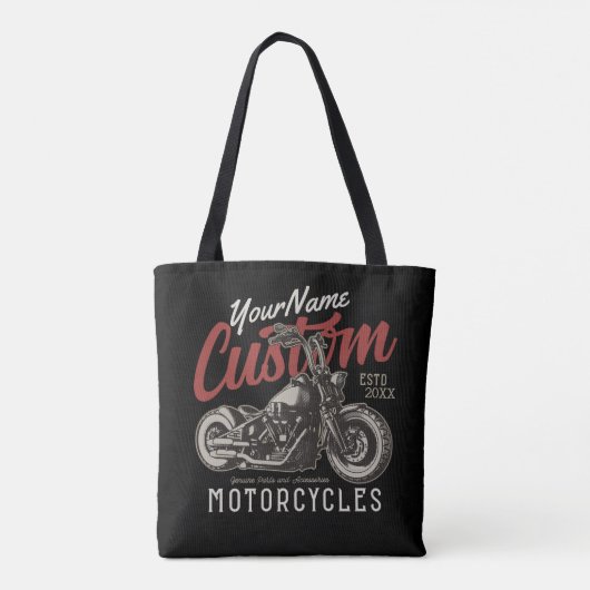 Aangepaste motorfiets Rebel Cruiser Biker Garage Tote Bag (Achterkant)