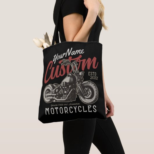 Aangepaste motorfiets Rebel Cruiser Biker Garage Tote Bag (Dichtbij)