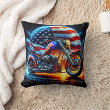 Aangepaste motorfiets revving op een patriottische