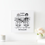 Aangepaste motorfiets rond fietsen Acrylsqua Vierkante Klok (Huis)