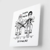 Aangepaste motorfiets rond fietsen Acrylsqua Vierkante Klok (Hoek)