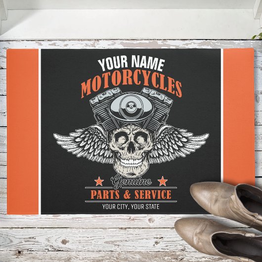 Aangepaste motorfiets van motorfiets met motorfiet deurmat