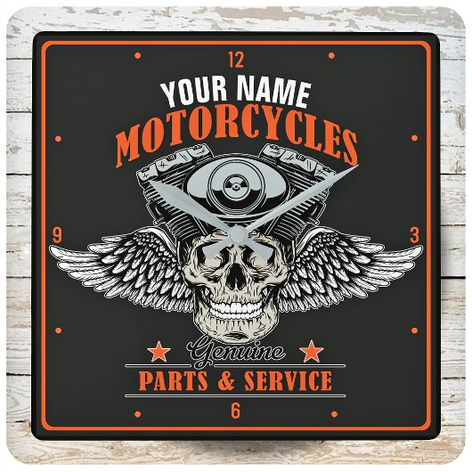 Aangepaste motorfiets van motorfiets met motorfiet vierkante klok