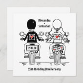 Aangepaste motorfiets voor bruiloft en jubileum va kaart (Voorkant / Achterkant)