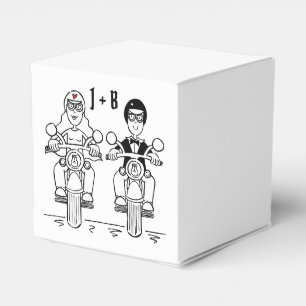 Aangepaste motorfiets voor fietsen met een oormerk bedankdoosjes