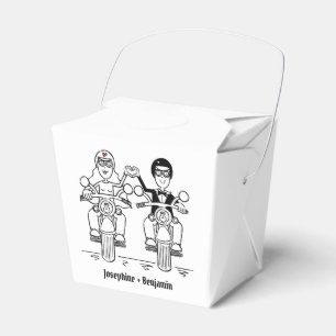 Aangepaste motorfiets voor fietsen met een oormerk bedankdoosjes