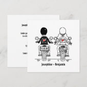 Aangepaste motorfiets voor huwelijkshuwelijksuitno kaart (Voorkant / Achterkant)