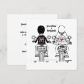 Aangepaste motorfiets voor huwelijkshuwelijksuitno kaart (Voorkant / Achterkant)