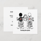 Aangepaste motorfiets voor huwelijkshuwelijksuitno kaart (Voorkant / Achterkant)