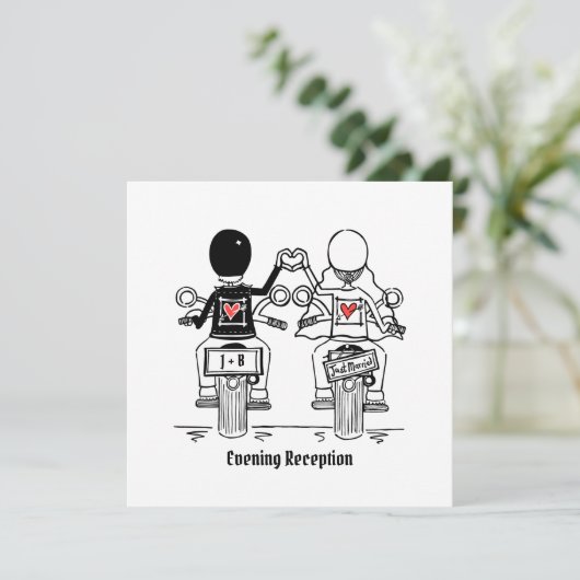Aangepaste motorfiets voor huwelijkshuwelijksuitno kaart (Staand voorkant)