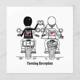 Aangepaste motorfiets voor huwelijkshuwelijksuitno kaart