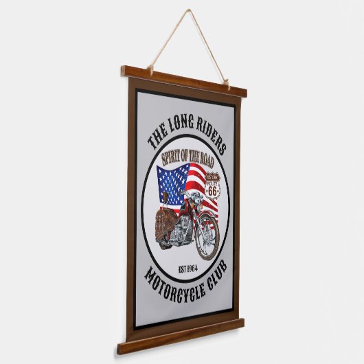 Aangepaste motorfietsclub of -Gezegde Hangend Wandkleed (Gebogen)