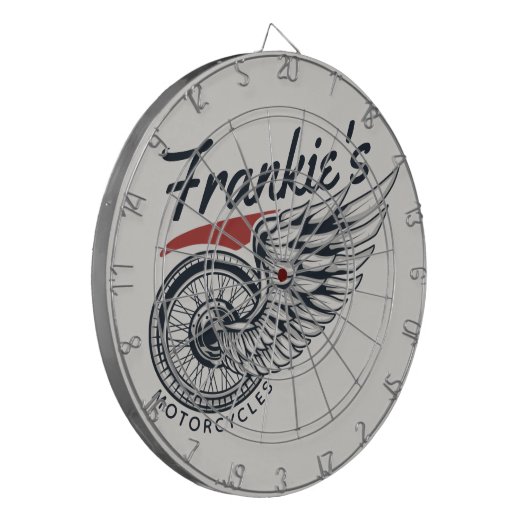 Aangepaste motorfietsen die bietenwinkel met vlieg dartbord (Voorkant Links)