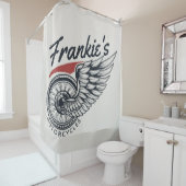 Aangepaste motorfietsen die bietenwinkel met vlieg douchegordijn (In situ)