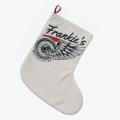 Aangepaste motorfietsen die bietenwinkel met vlieg grote kerstsok (Voorkant (Hangend))