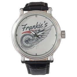Aangepaste motorfietsen die bietenwinkel met vlieg horloge