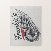 Aangepaste motorfietsen die bietenwinkel met vlieg legpuzzel (Verticaal)