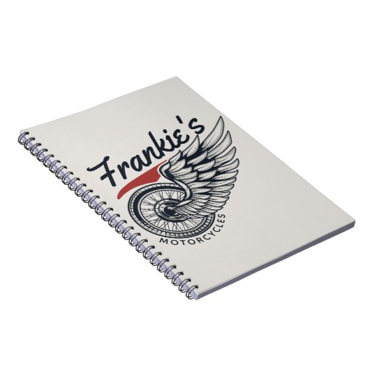 Aangepaste motorfietsen die bietenwinkel met vlieg notitieboek (Rechterzijde)