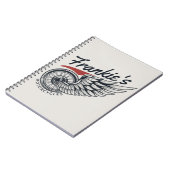 Aangepaste motorfietsen die bietenwinkel met vlieg notitieboek (Linkerzijde)