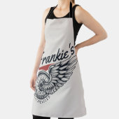 Aangepaste motorfietsen die bietenwinkel met vlieg schort (Insitu)