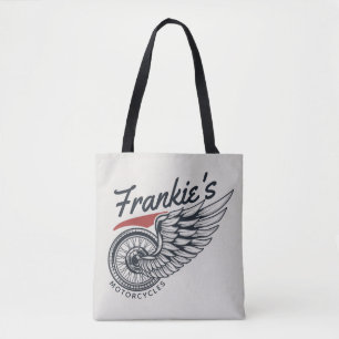 Aangepaste motorfietsen die bietenwinkel met vlieg tote bag