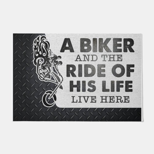 Aangepaste motorfietsen hier, biker Custom Deurmat (Voorkant)