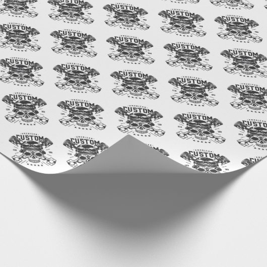 Aangepaste motorfietsen Viking Schedel Cadeaupapier (Hoek)