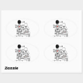 Aangepaste motorfietsen voor weddenschappen ovale sticker (Vel)