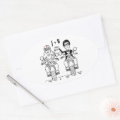 Aangepaste motorfietsen voor weddenschappen ovale sticker (Envelop)