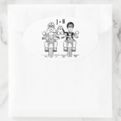 Aangepaste motorfietsen voor weddenschappen ovale sticker (Tas)