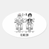 Aangepaste motorfietsen voor weddenschappen ovale sticker (Voorkant)