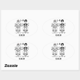 Aangepaste motorfietsen voor weddenschappen ovale sticker