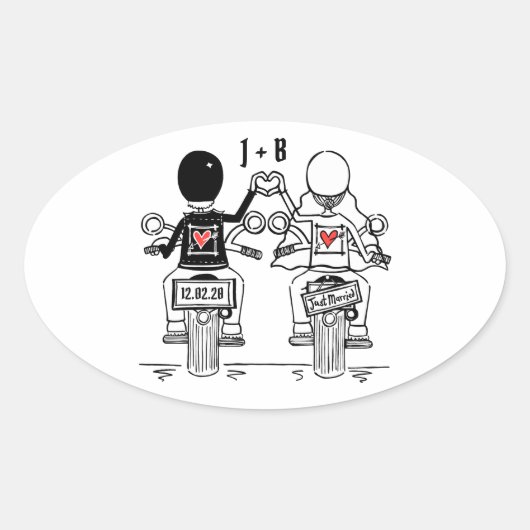 Aangepaste motorfietsen voor weddenschappen ovale sticker (Voorkant)