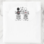 Aangepaste motorfietsen voor weddenschappen ovale sticker (Tas)