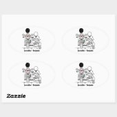 Aangepaste motorfietsen voor weddenschappen ovale sticker (Vel)